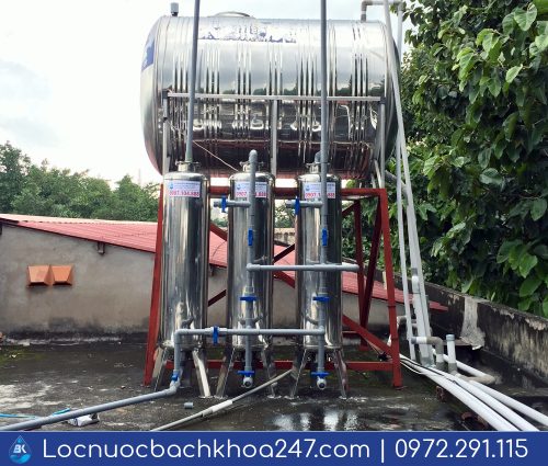 Lắp bộ 3 bình lọc nước inox cao cấp tại Dĩ An, Bình Dương