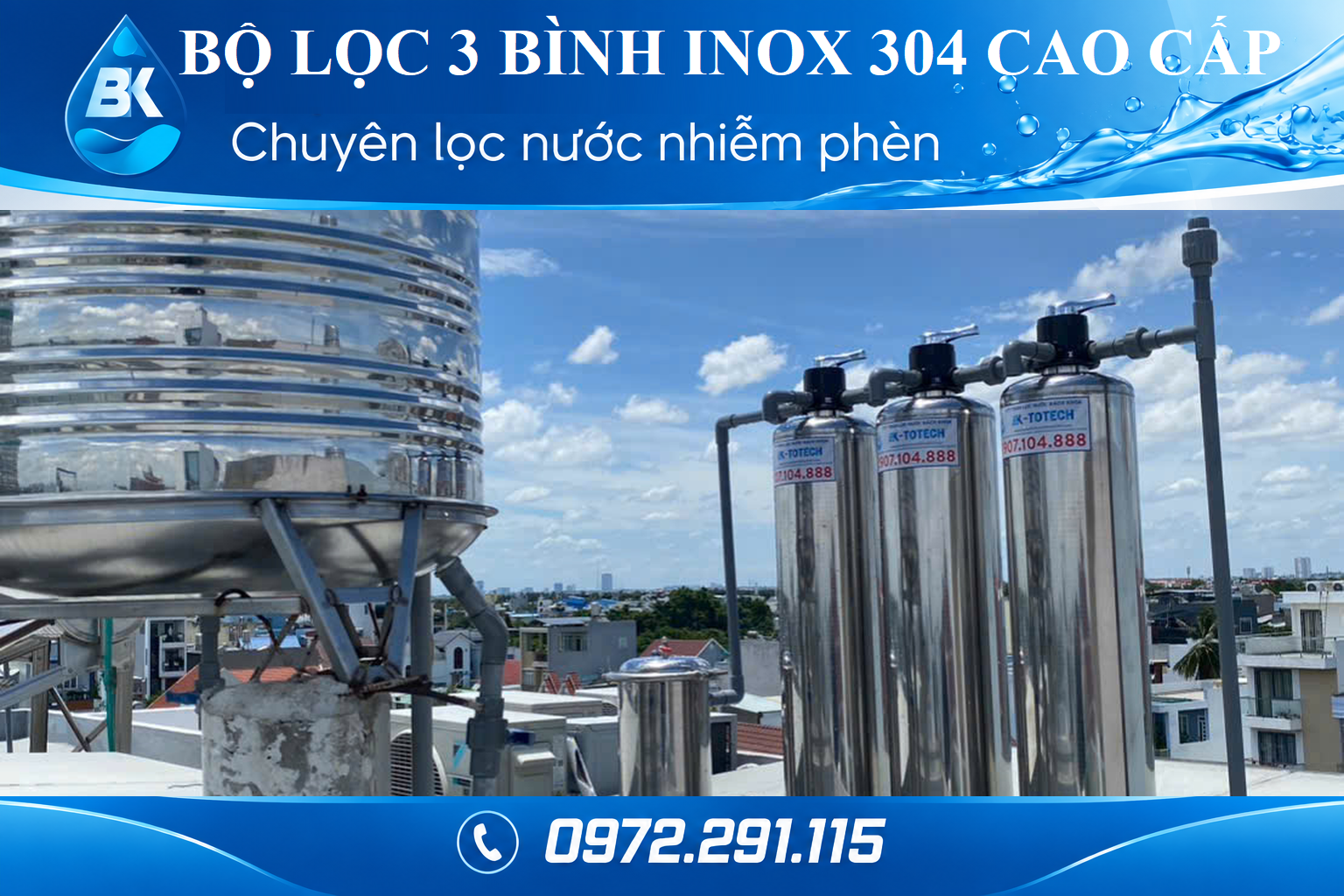 Lắp đặt cột lọc nước phèn tại Bình Tân TP.HCM